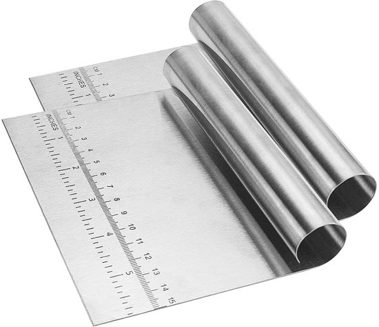 2 stuks RVS Bench Deegschraper Chopper Deegsnijder Schraper Chopper Multifunctionele Gebak Schraper voor Pizza Keuken Craft Meel Gebak Ijs Cake Koken