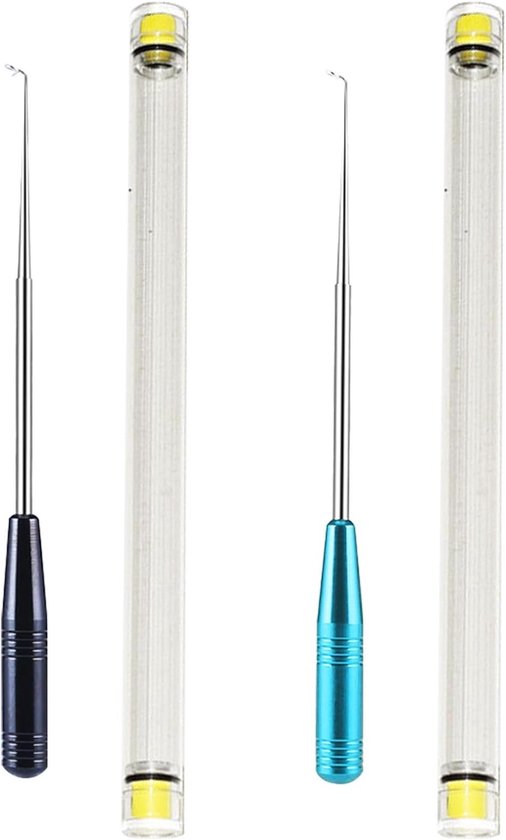 2 Stuks RVS Haakverwijderaar voor Vissen, Draagbare Visaccessoires, Haak Extractor, Vissen Gereedschap, Visbenodigdheden, Blauw, Zwart