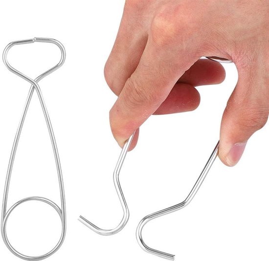 2 Stuks RVS Vismond Spreider met Haak - Ideaal voor Koken, BBQ en Camping Gebruik