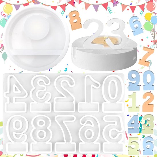 2 stuks Siliconen Gietvormen, Gietvormen, Moule à Bougie 3D Fait à La Main, Moule Bougie Silicone, Moule En Silicone Pour Bougeoir, Pour La Décoration D'un Anniversaire, D'un Mariage
