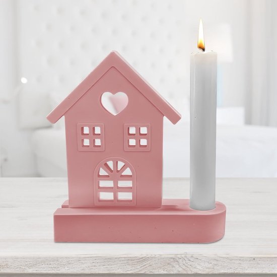 2 stuks siliconen gietvormen huizen kaarsvormen om te gieten, gietvorm voor kaarsenhouder met sokkel, epoxyhars vormen, huis, siliconen vorm voor sojawas, kaarsen, doe-het-zelf kaarsen, zeep, gips