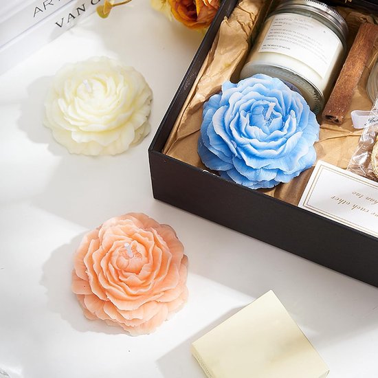 2 stuks siliconen kaarsvormen, madeliefjes, siliconen kaarsvorm, 3D pioenrozen-kaarsvorm, siliconen vormen, gietvormen, kaarsen, bloemen, doe-het-zelf productie