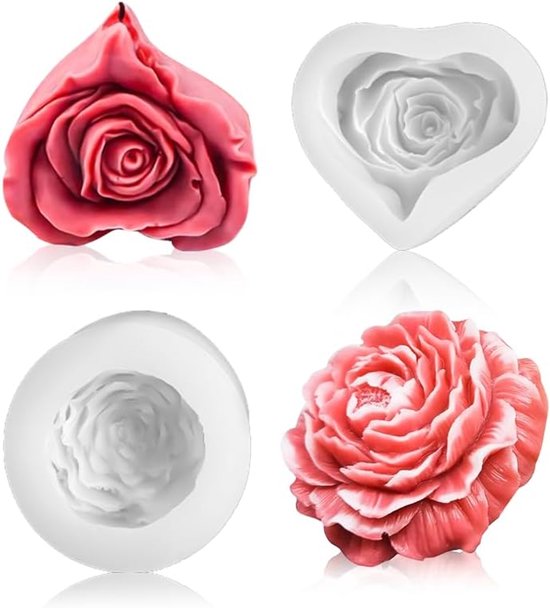 2 stuks siliconen vorm bloemen 3D siliconen vorm bloemen kaarsen siliconen vormen kan worden gebruikt voor het maken van kaarsen aromatherapie zeep snoep desserts en interieurdecoraties