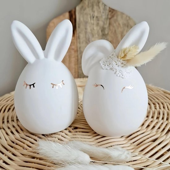 2 stuks siliconen vorm voor Pasen, 3D-konijnenvorm, paashaas, kaarsvormen, zeepvorm, ei, siliconen bakvorm, paaseivorm voor doe-het-zelf taartdecoratie, chocolade, zeep, sojawas, kaarsen, paascadeaus