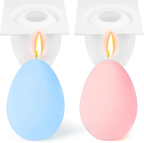 2 stuks siliconen vormen voor Pasen, siliconen vorm, ei, 3D-gietvorm, Pasen, kaarsvormen, siliconen vorm, paasei, siliconen vormen, gietvormen, Pasen, voor doe-het-zelf chocolade, kaarsen,