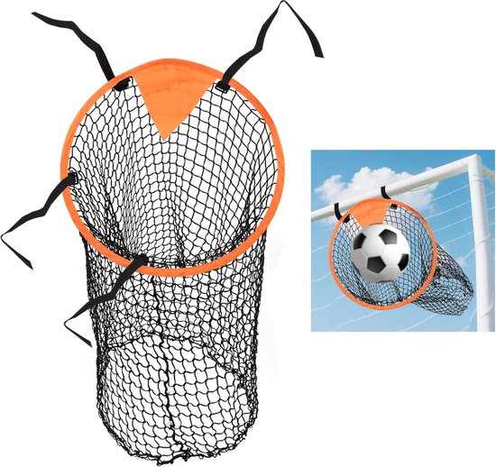 2 stuks sokkel Top Bins doelnet met oranje doelpunt, voetbaldoelen, oefenhoekballen, vrije voeten, brede schokken, gesp verstelbare touwriemen, niet gemakkelijk te verschuiven