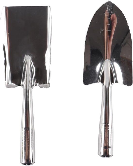 2 stuks tuinschop, troffel, handschop, roestvrij staal, minispade, tuingereedschap, kleine spade, schop, tuinschop voor het planten