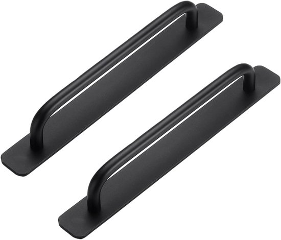 2 stuks zelfklevende meubelgrepen, meubelgrepen, aluminium kastgrepen, zonder boren, handvat voor kledingkast, keuken, schuifdeur, balkondeur, 212 mm, zwart