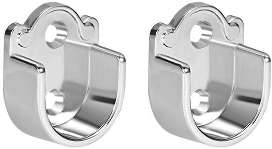 2 stuks Zinklegering Kledingkast Stang Beugel, Douchegordijn Stang Eindsteunen Socket Flens Houder Geschikt voor Stang Dia 19mm