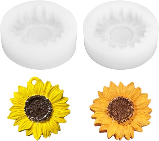2 stuks zonnebloemkaarsvormen, 3D siliconen kaarsvormen voor het maken van kaarsen, doe-het-zelf voor huisdecoratie