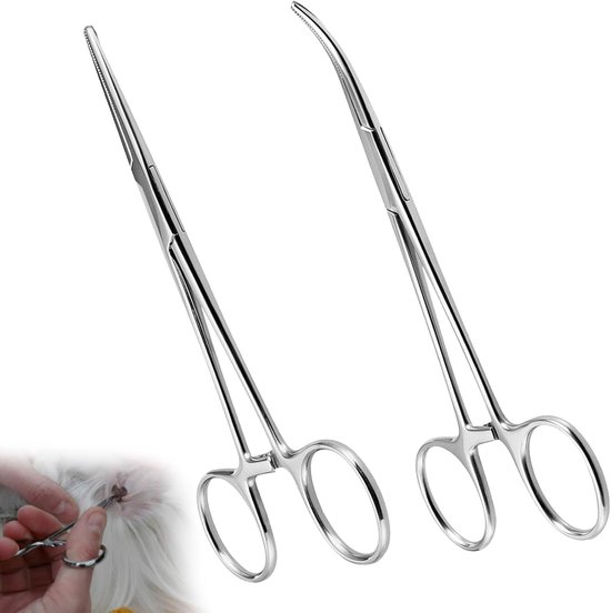 2 Verschillende Soorten RVS Pliers - Piercing Pliers - Verpleegkundige Klem Pliers - Gevlekte Scharen - Vis Pliers - Multifunctionele Pliers voor Ambachten - Dierenverzorging (12.5 cm) van TOAogg