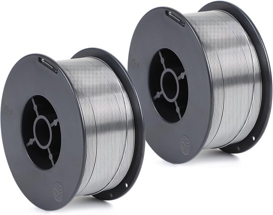 2 x Vuldraad zonder gas E71T-GS 1mm-1kg, spoel D100, zelfbeschermend voor MIG/MAG lasmachines, geschikt voor professioneel lassen