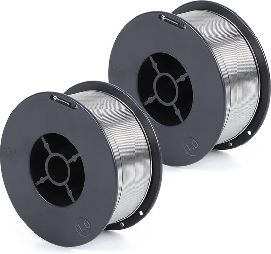 2 x Vuldraden zonder gas E71T-GS 1mm - 1kg spoel D100, zelfbeschermend voor MIG/MAG lasmachines, ideaal voor professioneel lassen en metaalbewerking