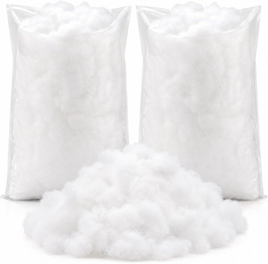 2 zakken nep-sneeuwdecoratie pluizige kunstmatige katoenvezel pluizige nepwolken zachte sneeuwdeken voor ambachten mantel dorp Kerstmis winter indoor woondecoratie (wit)