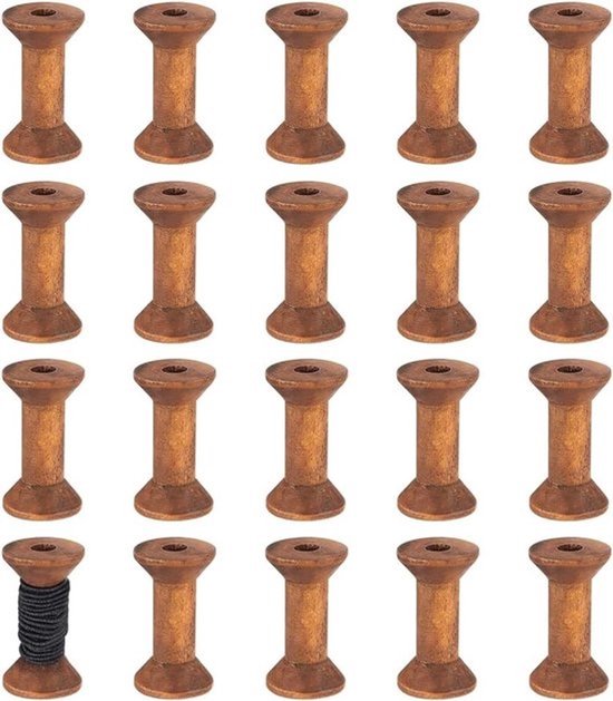20 antieke houten spoelen 40 mm voor DIY-projecten, weven en creatieve ambachten