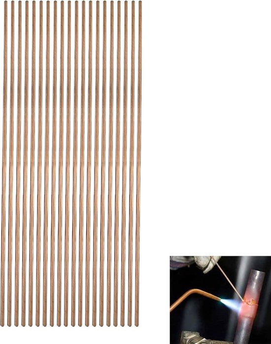 20 Flessen Koper Looddraad, Fosfor-Koper, Laag Temperatuur Looddraad, 250 x 2.5 mm, Geschikt voor HVAC, Airconditioning en Koelinstallaties