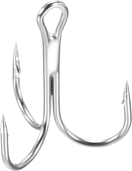 20 Pack Treble Fish Hooks - 1" L - Carbon Steel - Sharp Round Bend Hook - Triple Barbed Hook voor Freshwater en Saltwater - Visaccessoires - Hengelsport van Handy Hands Tools