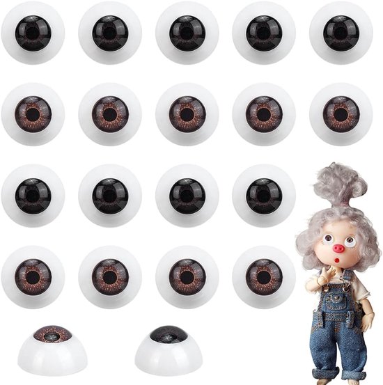 20 sets valse oogballonnen, 22 mm, realistische oculaire ballonnen van kunststof, halfrond, griezelige ogen, voor feestdecoratie, knutselen, horrordecoratie