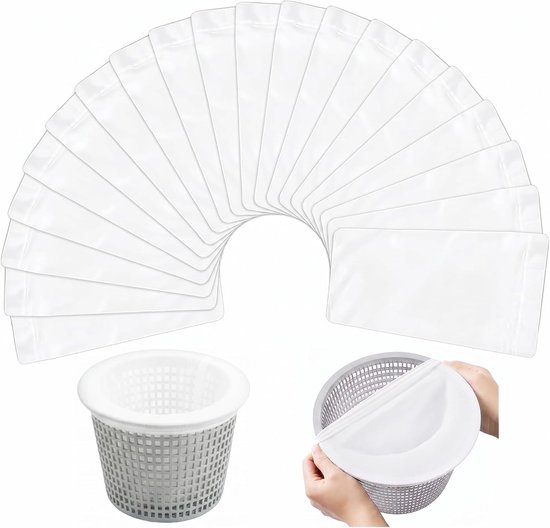 20 Stuk Pool Skimmer Sokken Nylon Fijn Net Filterkous voor Skimmer Mand Eenmalig & Herbruikbaar voor Bladeren Haar Insecten Stof Bescherming Pomp Filterinstallatie Vijver Whirlpool Piscine
