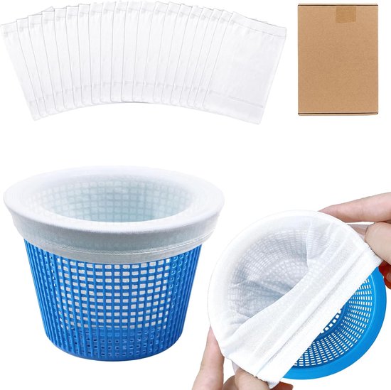 20 Stuk Zwembad Skimmer Sokken, Poolfilter Net, Filtersokken Fijne Filtratie Herbruikbaar ter Bescherming van Pomp, Filtersysteem, Manden en Skimmers, Zwembad Filter Bespaar Sokken Net
