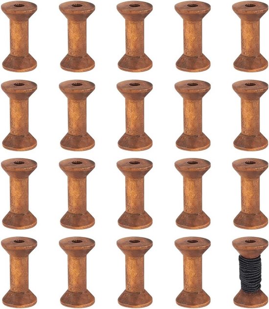 20 Stuks Antieke Houten Lege Spoelen van 40mm voor DIY Projecten, Weven en Knutselen