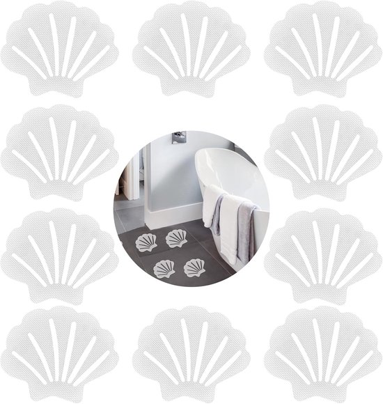 20 stuks antislipstickers voor in de badkuip, mat, shell-vorm, antislip pads, voor douche, transparant, zelfklevende anti-slip stickers, voor trappen, antislip oppervlakken