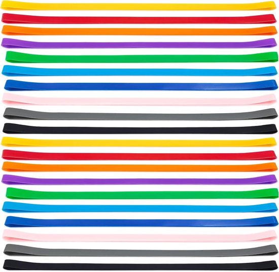 20 Stuks Brede Rubber Bands - Herbruikbare Kleurige Elastieken voor Thuis, Kantoor en School, Ideaal voor Boeken en Notitieblokken