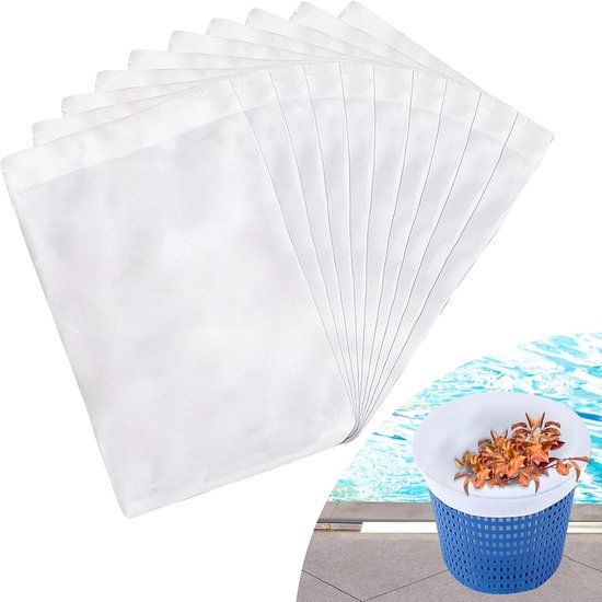 20 stuks herbruikbare nylon skimmersokken, filtersokken voor zwembad, bladeren, gras, haren, insecten, 20 stuks