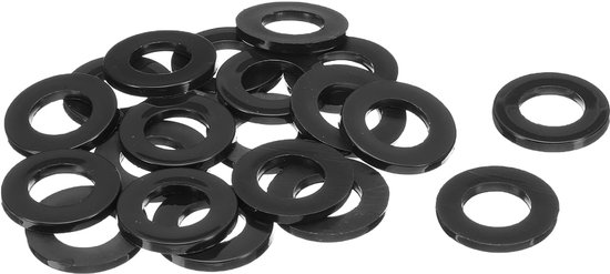 20 stuks M16 nylon platte afdichtingen 16 mm ID 30 mm OD 3 mm dik sluitring afdichting kunststof ring, zwart