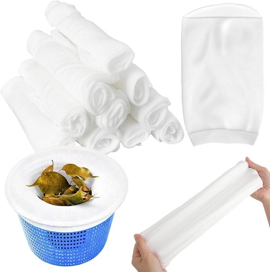 20 Stuks Skimmer Sokken Zwembad 55 cm, Zwembad Filter Sokken van Fijn Nylon Net, Herbruikbaar voor Bladeren, Haren, Insecten, Pollen, Vuil en Kleine Deeltjes