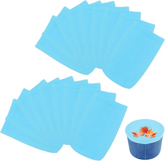 20 stuks skimmer sokken, zwembadfilter voor skimmer, zwembadaccessoires, filtersysteem net, herbruikbaar ter bescherming van pomp, zwembadsokken, filtersokken, filterskimmer, skimmernet voor het