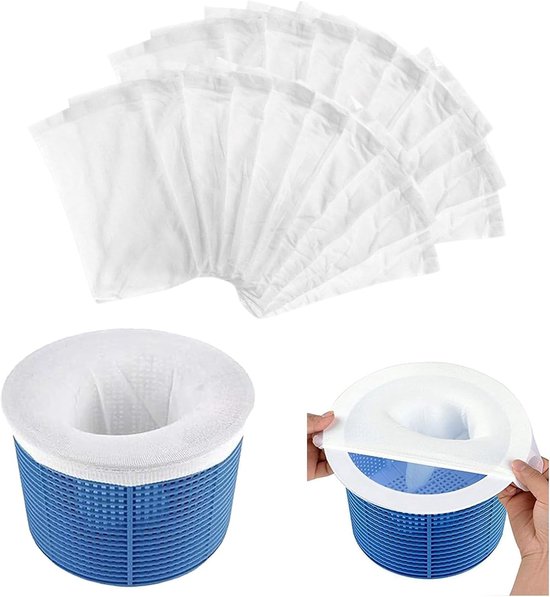 20 stuks zwembad-skimmersokken (20 stuks), skimmer sokken, voor zwembadfilter, skimmer, netfiltersokken, filtersokken, zwembadsokken, fijne filterhouder, perfecte filterbescherming