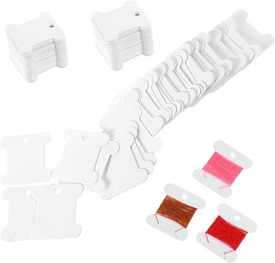 200 stuks borduurgaren opbergkaart Bobbins draadkaart plastic zijde spoelen draadkaarten kruissteek garenkaart borduurgaren-organisator borduurgarenspoelen voor het opbergen van borduurgaren