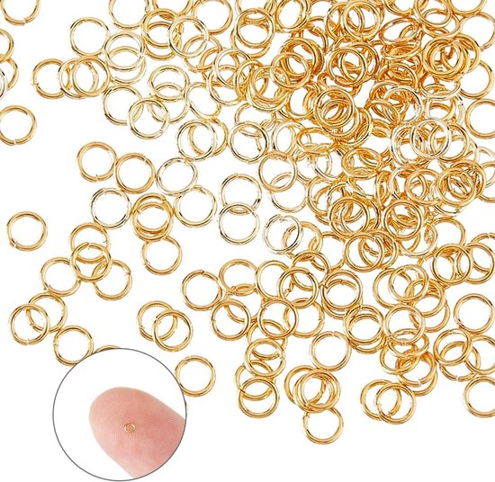 200 Stuks Open Jump Rings 2mm Goudkleurige Splitringen voor Sieraden, Kettingen, Armbanden en Oorbellen - Perfect voor DIY Creaties en Ambachten