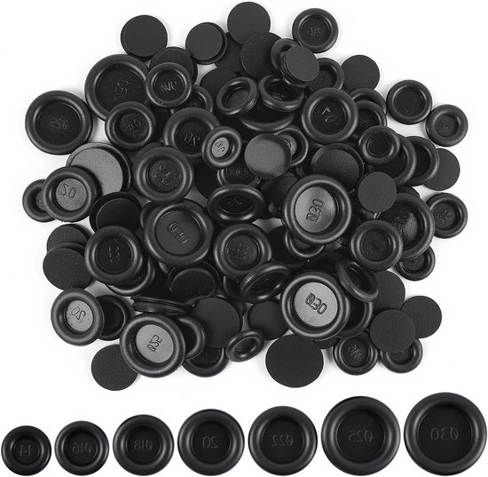 200 Stuks Rubber Kabeldoorvoeren, 7 Maten Blinde Stoppen, Waterdichte Rubber Stopper Set voor Bescherming van Draden en Kabels, Ideaal voor Auto en Huishoudelijk Gebruik van Merkloos