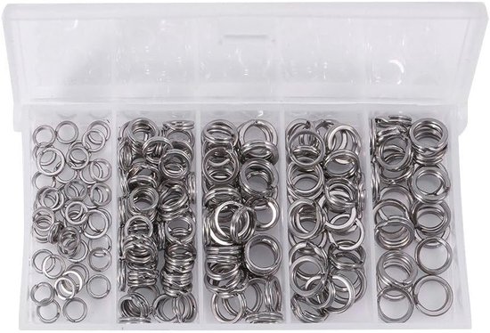 200 Stuks RVS Splitringen voor Vissen - Dubbele Splitringen voor Aasverbindingen en Vistuig Accessoires
