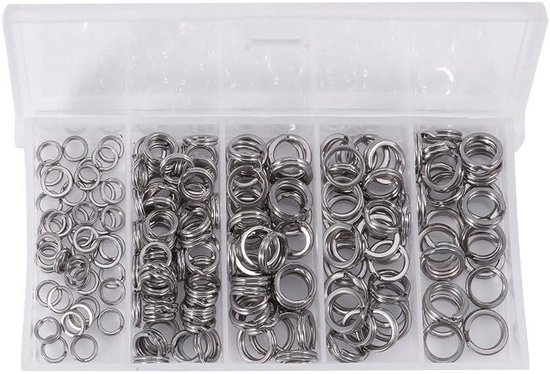 200 Stuks RVS Splitringen voor Vissen - Sterke Dubbele Splitringen en Aasverbindingen voor Visgerei