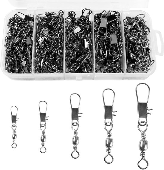 200 Stuks Vis Snap Twist Connectoren voor Snelle Verandering van Haak - Veiligheidsclips, Versterkte Visgerei en Zeevisaccessoires