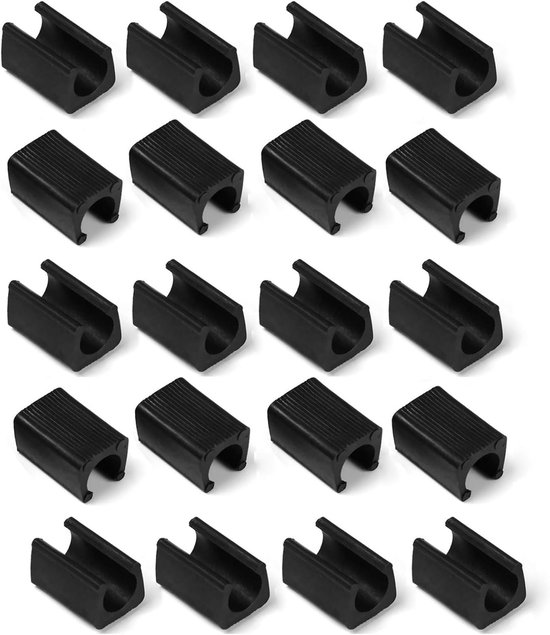20Pcs Plastic Household Floor Protector - Non-Slip Chair Leg Caps - Tube Insert Diameter 12mm - Zwart