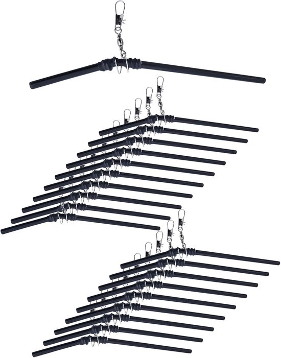 20x PVC Balance Joint voor Vissen - Spinning Snap, Accessoires voor Zeevisserij en Hengelsport, Zwart (150mm)