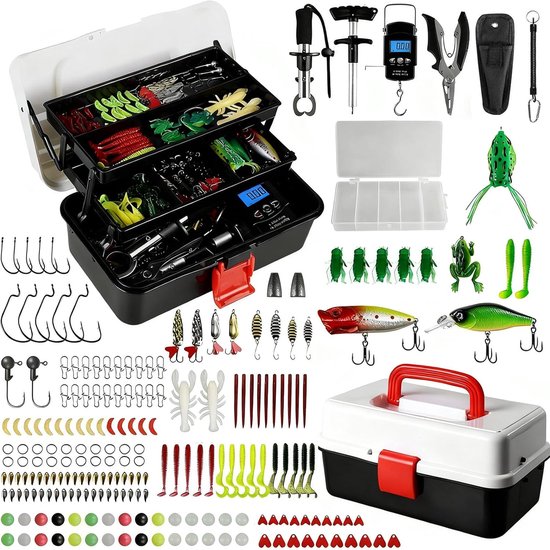 213 Piece Fishing Accessory Set with 3 Shelves, Fishing Case, Lip Clips, Hook Remover, Hook, Fishing Bait, Fishing - ShopVlot