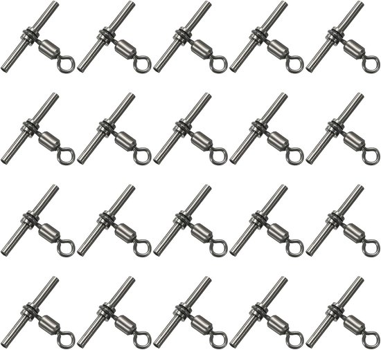 21.8kg Vissen Swivels - 20pcs 3 Way T Shape Messing Swivels Sleeve - Hoge Sterkte Kreeftlijn Swivels voor Rigs Verswater Zeevisserij (7#) van Merkloos