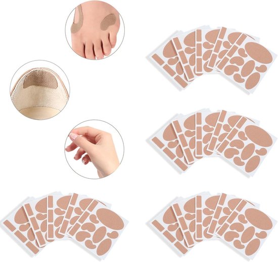 220 Stuks Voet Flanel Zelfklevende Badstickers Anti-Bubbel Pads Slijtvaste Hielkussens Stoffen Pads Blister Wrattenstickers Diepe Bescherming Lopen Reizen