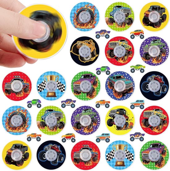 24-Pack Monster Truck Fidget Spinners voor Kinderen, Mini Prijzen