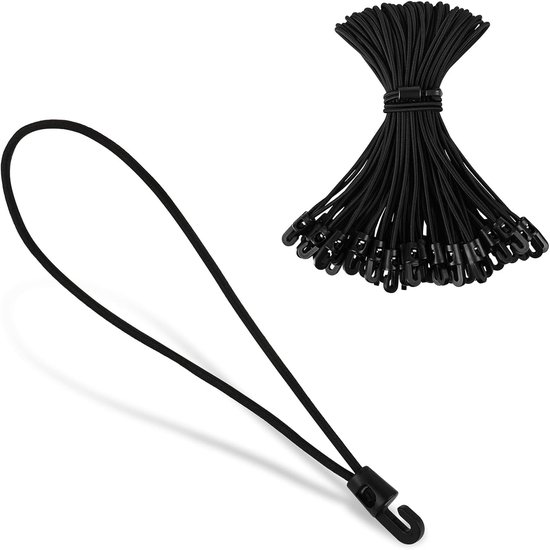 25 Pieces Elastic Band with Hooks – 25cm Expansor voor Schaduwdoeken, Zeilen & Zonwering Accessoires