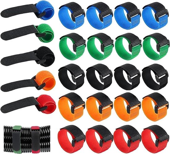 25 stuks hengelriemen - elastisch - 5 kleuren - voor hengels badmintonrackets golfclubs - waterdicht duurzaam . van Merkloos