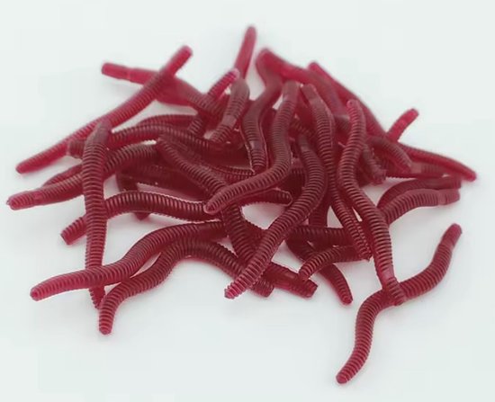 25 stuks - Imitatie wormen - Baarsvissen - Nep wormen - Kunstaas - Softbait van Hengeldiscount