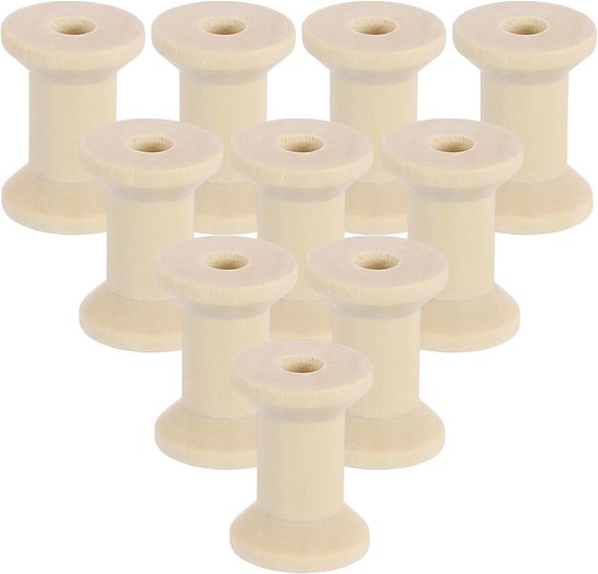 25 stuks lege houten rol, 0,8 inch x 3,5 cm onafgewerkte houten spoelen, draadweven, spoelen, lege draad, spoelen voor knutselen, doe-het-zelf kunst, borduurwerk, naaigaren koord, houtkleur