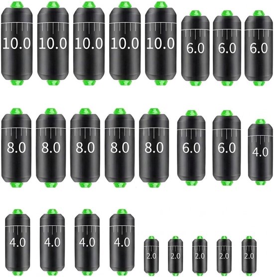 25 stuks vislood, met zeer zuivere schaal voor vissen, visaccessoires, zeevissen, surfcasting, geperforeerd lood voor - ShopVlot