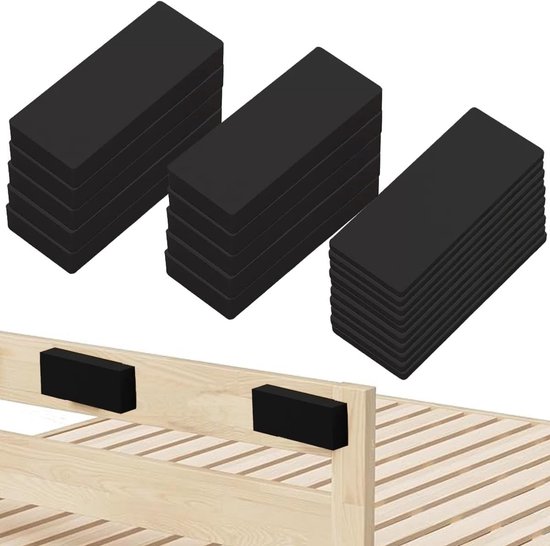 25 Stuks Zelfklevende Hoofdbord Stoppers - Meubel Wandbeschermers van EVA Schuim, Geluidsdempers voor Bedframe, 10 Stuks 15mm en 15 Stuks 5mm Dikte (Zwart) van Merkloos